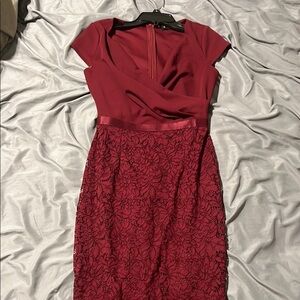 Elegant Burgundy Lace Dress